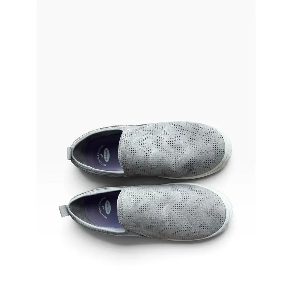 Dr Scholls Womens 8.5 Madison Gray Perforated Slip On Platform Sneakers Shoe 8.5